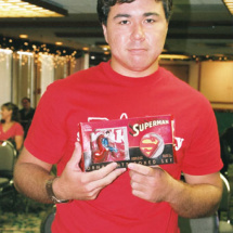 Harrison Tanji is the proud owner of a cape given away at the 2005 San Diego Comic Con to promote the releases of the Lois &amp; Clark and Wonder Woman DVD&#039;s!