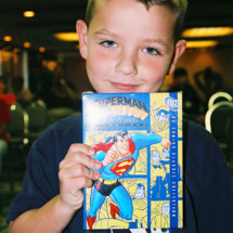 An ecstatic David Winfield let out a yell when he won the DVD set of Superman: The Animated Series, volume two!